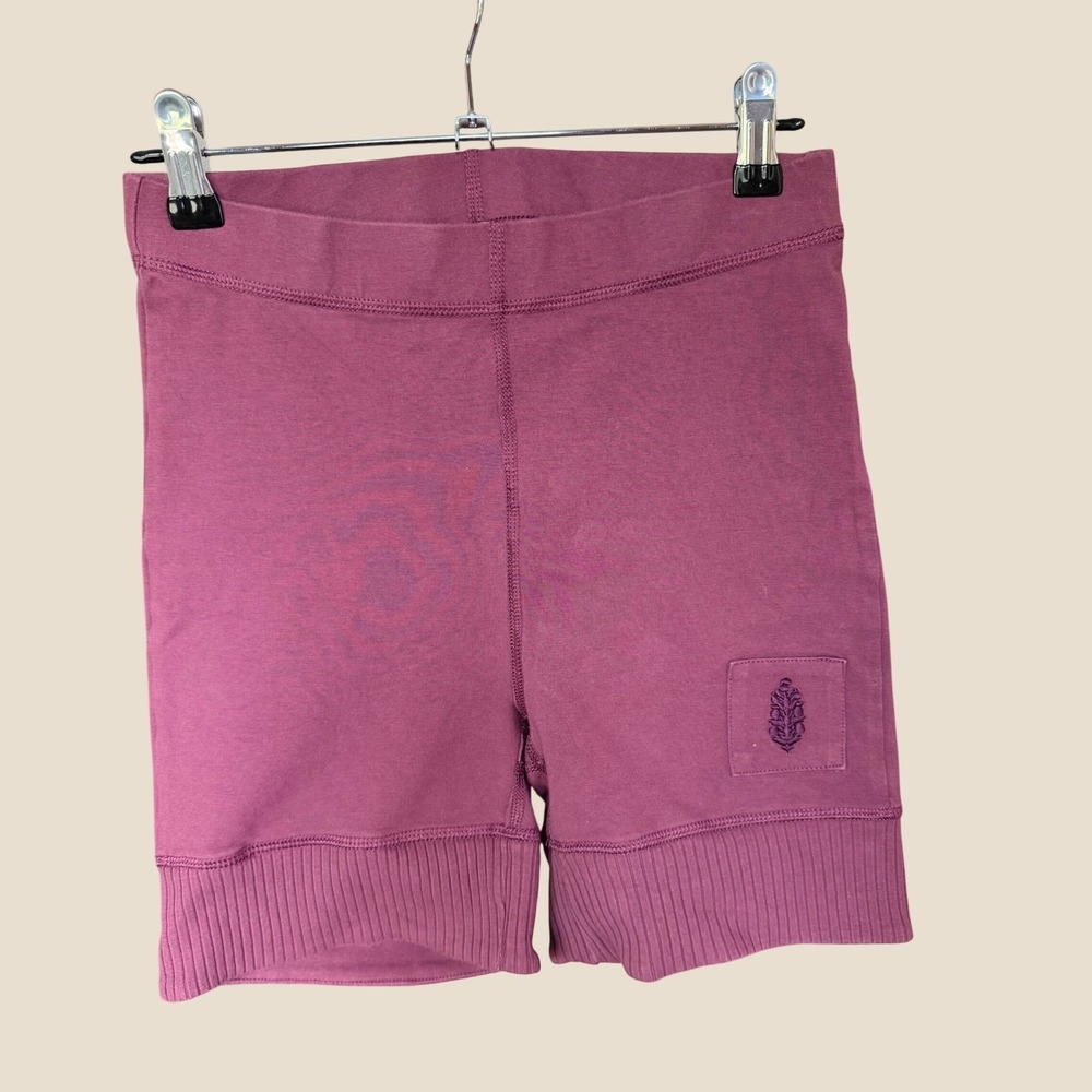 FP Movement Free People High Rise Ribbed trim Biker Shorts Plum Burgundy Small